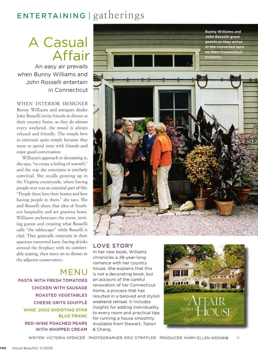 A Casual Affair - An article in House Beautiful - Page 1