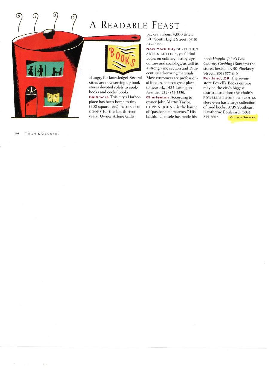 A Readable Feast - An article in Town and Country - Page 1