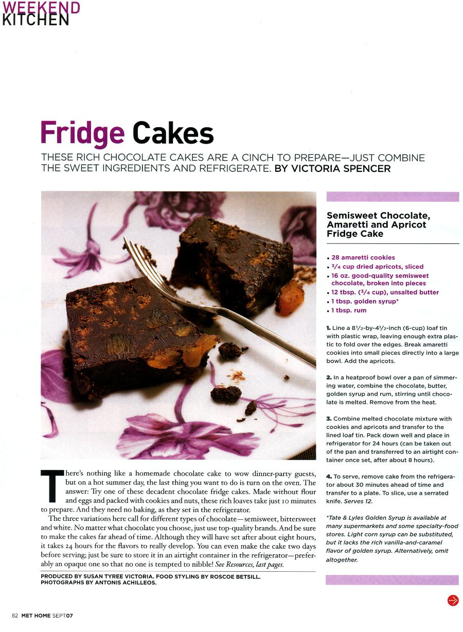 Fridge Cakes - An article from Metropolitan Home - Page 1
