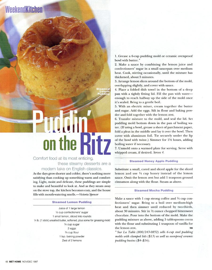Puddin' on the Ritz - An article in Metropolitan Home - Page 1