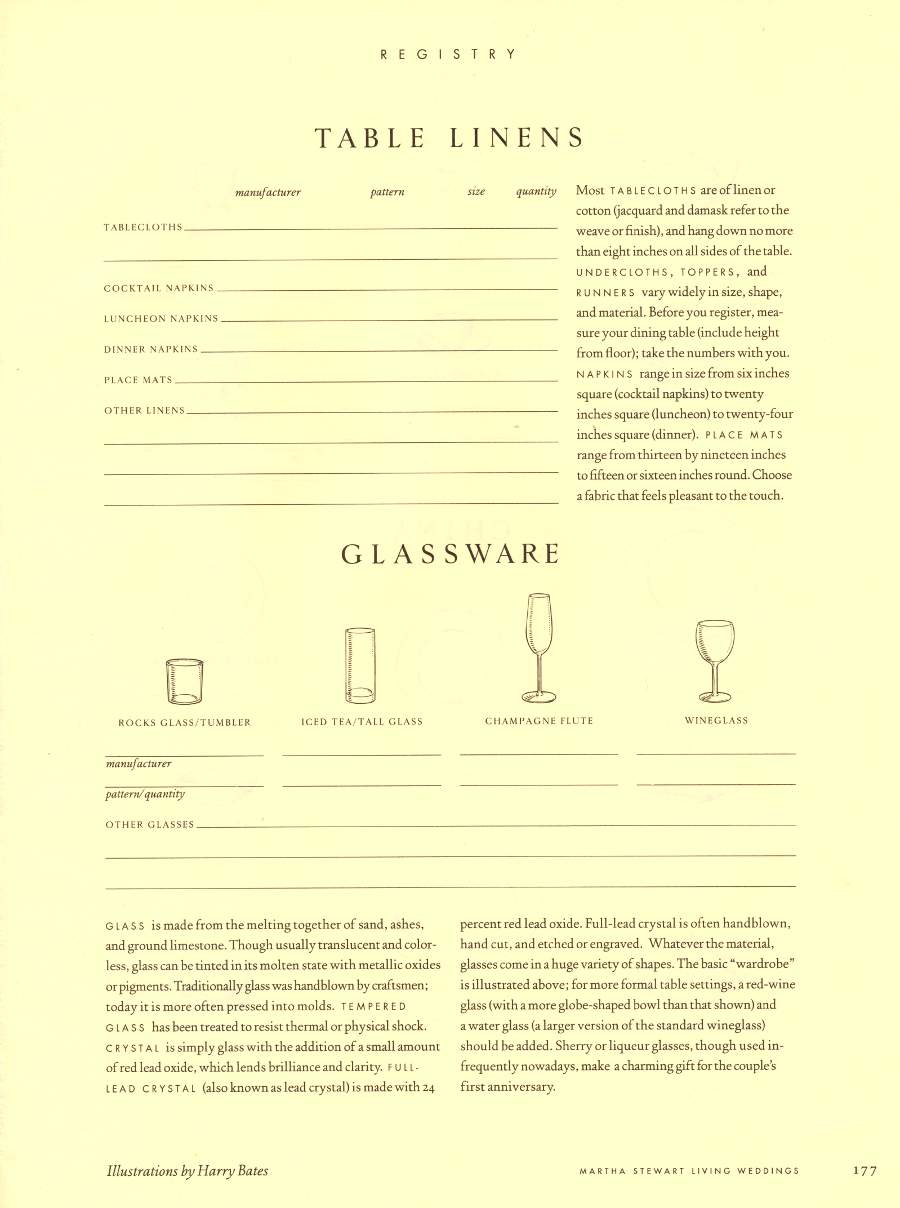 Registry - An article in Martha Stewart Weddings - Page 1