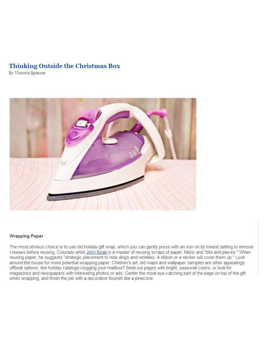 Thinking Outside the Christmas Box - An article on Forecast Earth - Page 2