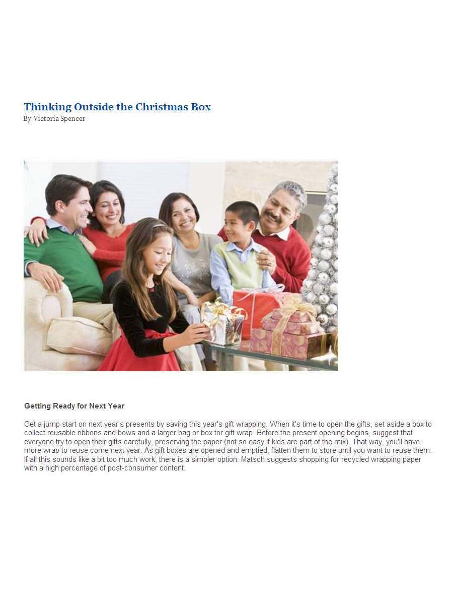 Thinking Outside the Christmas Box - An article on Forecast Earth - Page 6