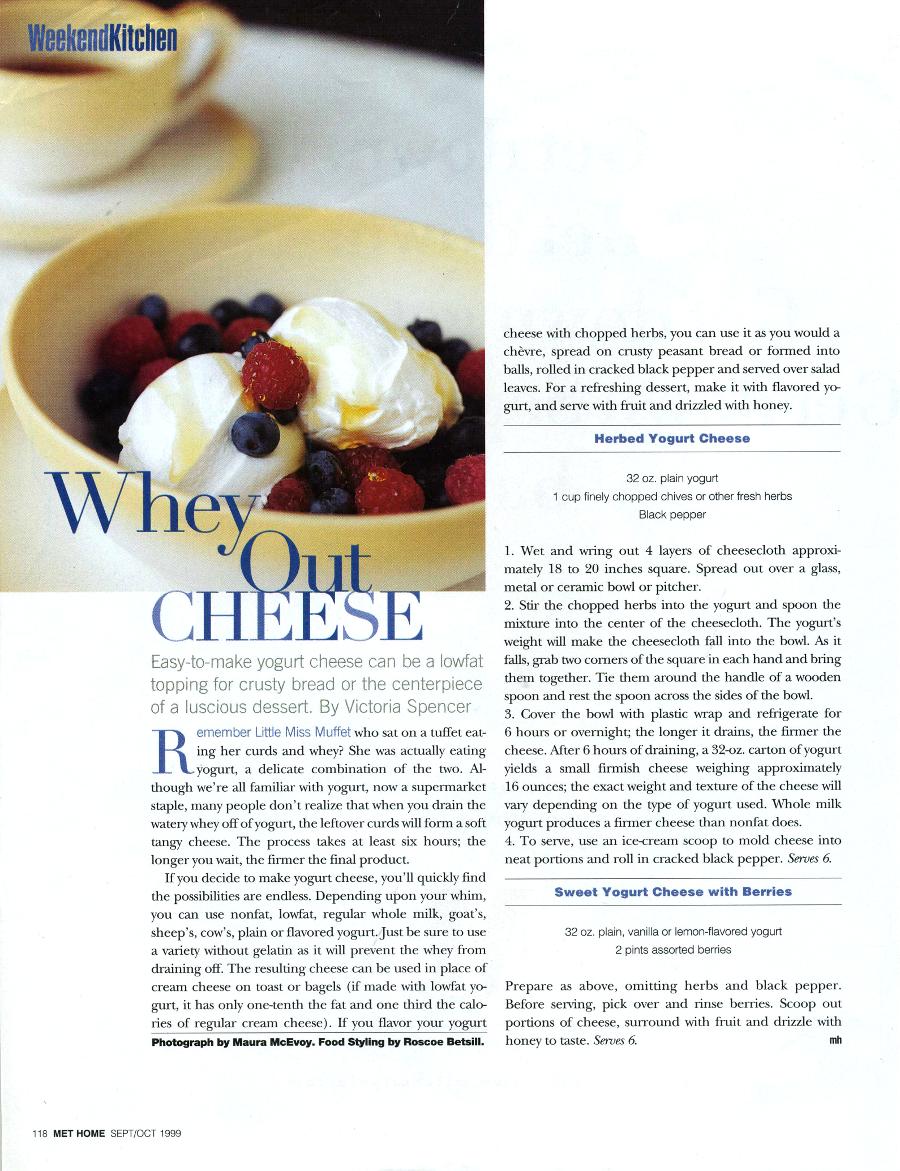 Whey Out Cheese - An Article in Metropolitan Home - Page 1